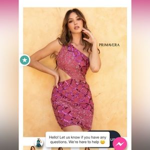 PRIMAVERA COURTURE PINK HOMECOMING DRESS